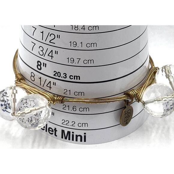 Bourbon and Boweties Bracelet Bangle 8.25” Faced Crystal Beads - Picture 5 of 6